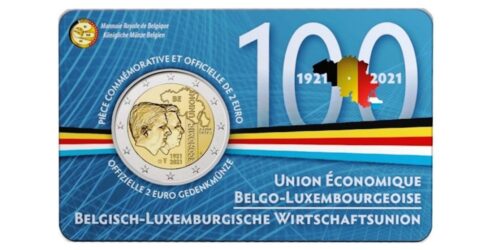 2 EUROS BELGICA 2021 CENTENARIO DE LA UNION ECONOMICA BELGA-LUXEMBURGUESA