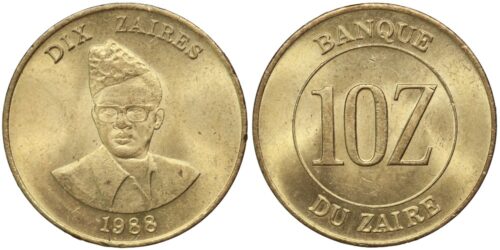 ZAIRE 10 ZAIRES 1988 MOBUTU SESE SEKO