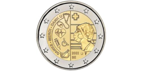 Alternative view of 2 EUROS BELGICA 2022 RECONOCIMIENTO AL SECTOR SANITARIO