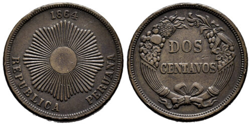 PERU 2 CENTAVOS 1864