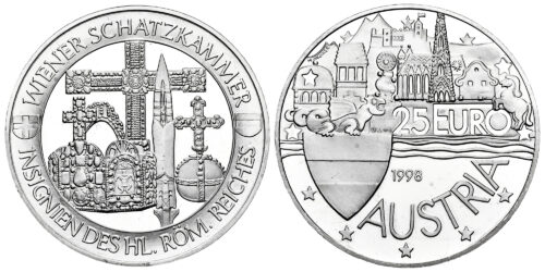 AUSTRIA 25 EUROS 1998 TESORO DE VIENA