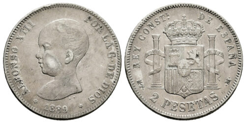 ALFONSO XIII  2 PESETAS 1889