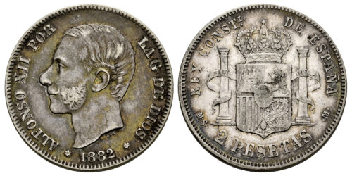 ALFONSO XII  2 PESETAS 1882