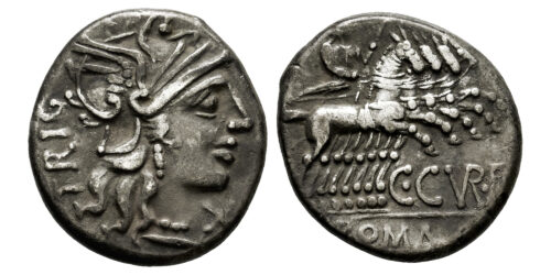 FAMILIA CURIATIA (DENARIO) 135 a.C.