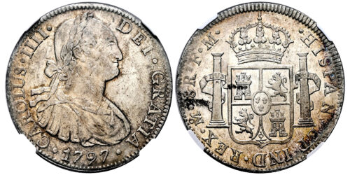 Alternative view of CARLOS IV  8 REALES 1797 MEXICO FM