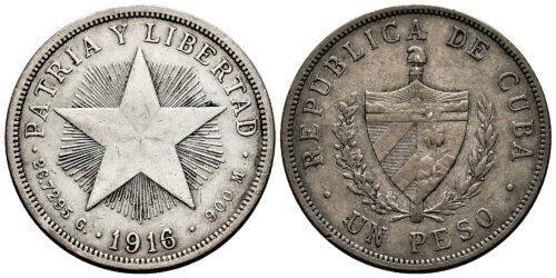 CUBA 1 PESO 1916 ESTRELLA