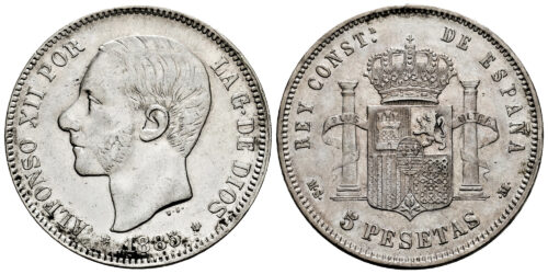 ALFONSO XII  5 PESETAS 1885*18-85