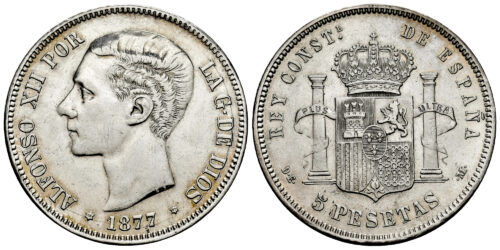 ALFONSO XII  5 PESETAS 1877