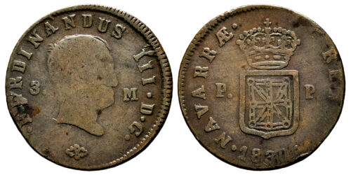 FERNANDO VII  3 MARAVEDIS 1830 PAMPLONA