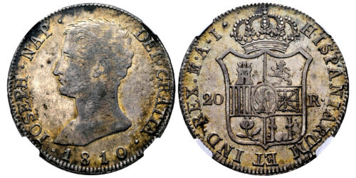Alternative view of JOSE NAPOLEON 20 REALES 1810 MADRID AI