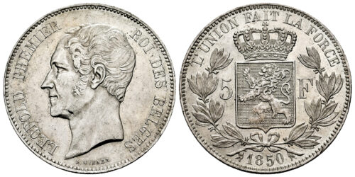 BELGICA 5 FRANCOS 1850