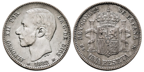 ALFONSO XII  1 PESETA 1882