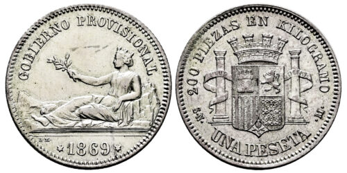 GOBIERNO PROVISIONAL 1 PESETA 1869