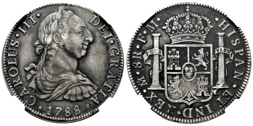 Alternative view of CARLOS III  8 REALES 1788 MEXICO FM