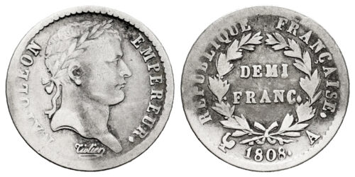 FRANCIA DEMI FRANC (1/2  FRANCO) 1808 A  NAPOLEON I
