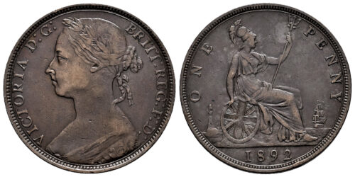 INGLATERRA 1 PENIQUE 1892 REINA VICTORIA