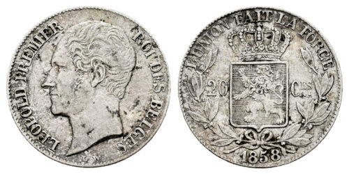 BELGICA 20 CENTIMES 1858 LEOPOLDO I