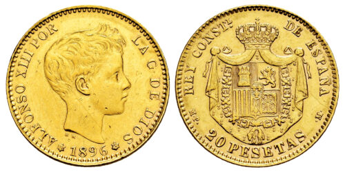 ESTADO ESPAÑOL 20 PESETAS 1886*19-62 (ALFONSO XIII)