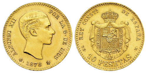 ESTADO ESPAÑOL 10 PESETAS 1878*19-62 (ALFONSO XII)