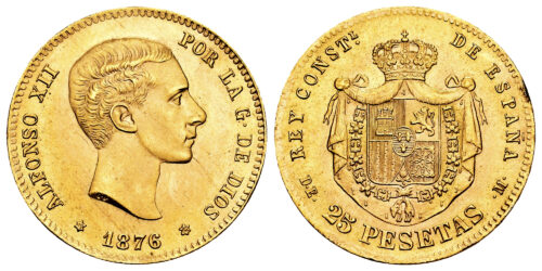 ESTADO ESPAÑOL 25 PESETAS 1876*19-62 (ALFONSO XII)