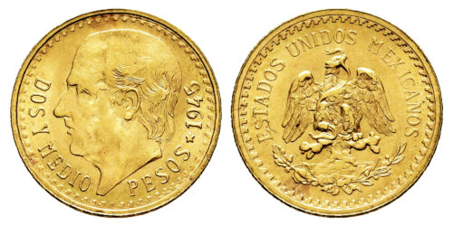 MEXICO 2 1/2 PESOS 1945 MIGUEL HIDALGO