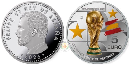 "NOVEDAD" ESPAÑA 5 EUROS 2026  CAMPEONES DEL MUNDO