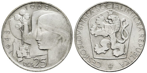 CHECOSLOVAQUIA 25 KORUN 1965