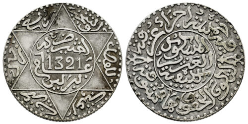 MARRUECOS 2 1/2 DIRHAMS 1321 HEGIRA