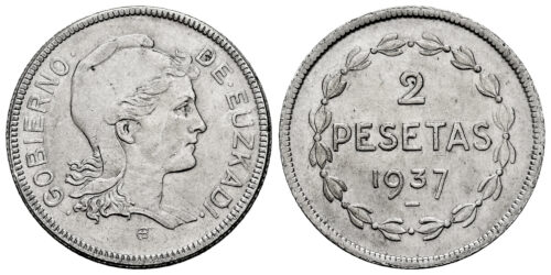 GUERRA CIVIL; EUZKADI 2 PESETAS 1937