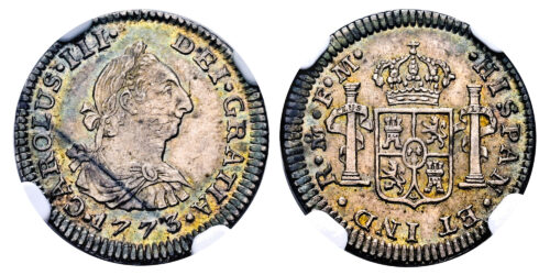 CARLOS III  1/2 REAL 1773 MEXICO FM - Imagen 2