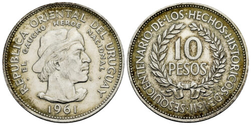 URUGUAY 10 PESOS 1961