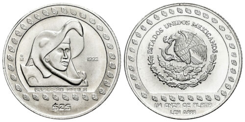 MEXICO 25 PESOS 1992 GUERRERO AGUILA (1/4 DE ONZA)