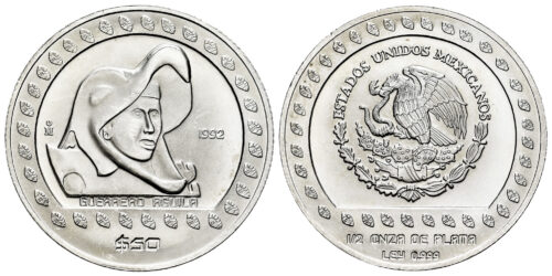 MEXICO 50 PESOS 1992 GUERRERO AGUILA (1/2 DE ONZA)