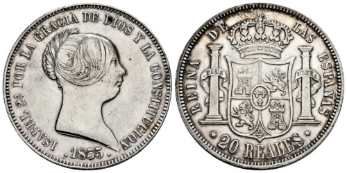 ISABEL II  20 REALES 1855 MADRID