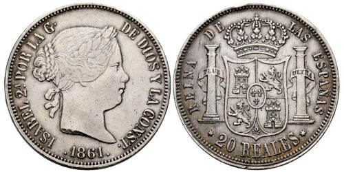 ISABEL II  20 REALES 1861 MADRID