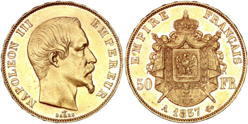 FRANCIA 50 FRANCOS 1857 A