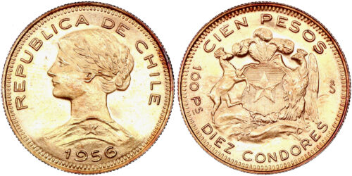 CHILE 100 PESOS 1956