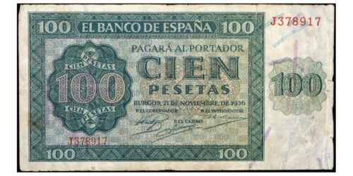 ESTADO ESPAÑOL 100 PESETAS 1936 BURGOS