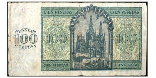 Alternative view of ESTADO ESPAÑOL 100 PESETAS 1936 BURGOS