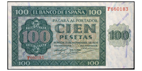 ESTADO ESPAÑOL 100 PESETAS 1936 BURGOS