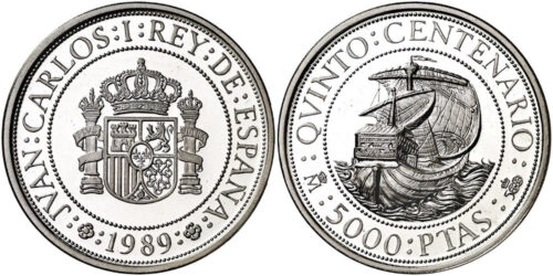 ESPAÑA V CENTENARIO 5000 PESETAS 1989 FDC LA SANTA MARIA