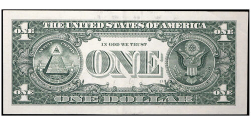 Alternative view of BILLETE; USA 1 DOLAR 2021 CLEVELAND
