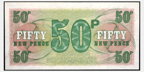 Alternative view of INGLATERRA (BRITISH ARMED FORCES) 50 N.PENIQUES (1972)