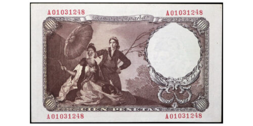 ESTADO ESPAÑOL 100 PESETAS 1946 GOYA - Imagen 2