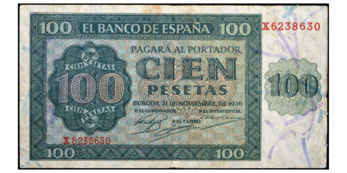 ESTADO ESPAÑOL 100 PESETAS 1936 BURGOS