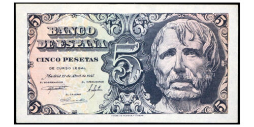 ESTADO ESPAÑOL 5 PESETAS 1947 SENECA