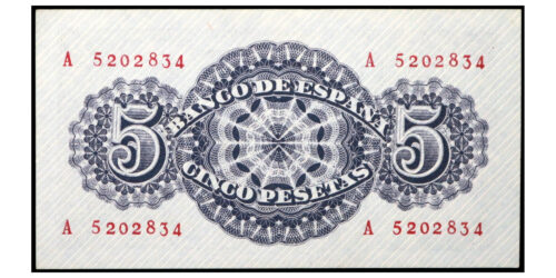 Alternative view of ESTADO ESPAÑOL 5 PESETAS 1947 SENECA