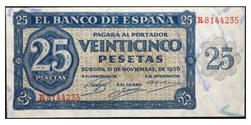 ESTADO ESPAÑOL 25 PESETAS 1936 BURGOS