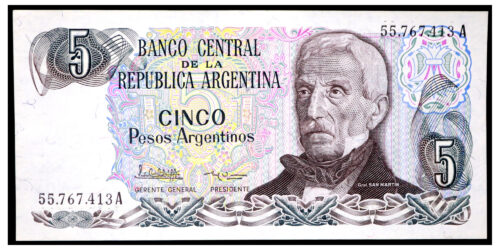 BILLETE; ARGENTINA 5 PESOS ND (1983-1984)