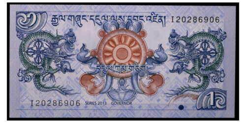BILLETE; BUTAN 1 NGULTRUM 2013